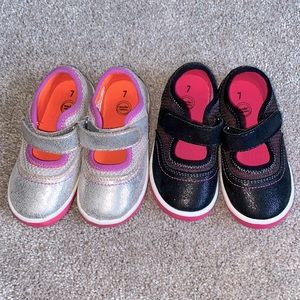 Silver and Black Mary Jane Style Sneakers